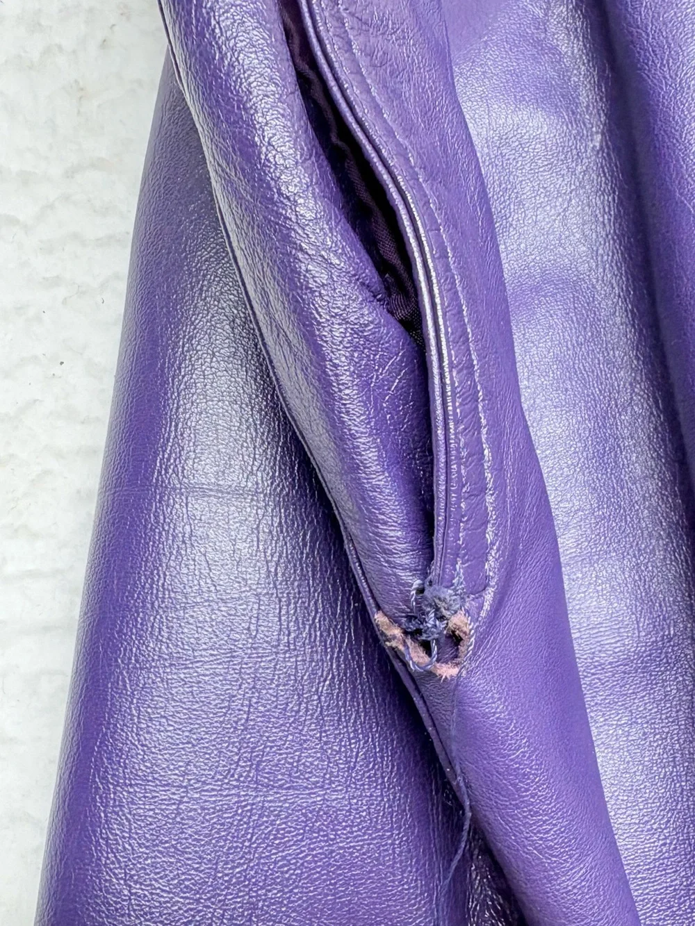 Vintage Dorado Fashion Purple Genuine Leather Midi Skirt 16W